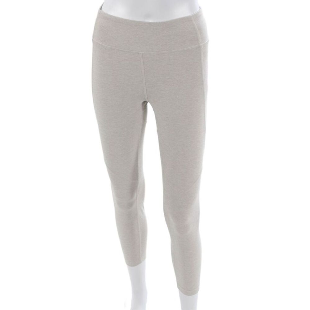 Outdoor Voices Womens Beige Flecked Capri Leggings Polyester Pull On Size S
